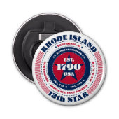 Rhode Island State Information Circle Button Flesopener (Voorkant)