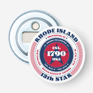 Rhode Island State Information Circle Button Flesopener