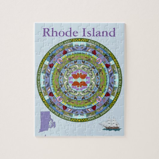 Rhode Island State Mandala Puzzle Legpuzzel (Verticaal)