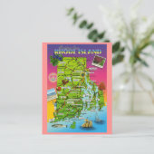 Rhode Island State Map Briefkaart (Staand voorkant)