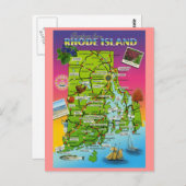 Rhode Island State Map Briefkaart (Voorkant / Achterkant)