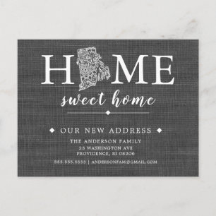 RHODE ISLAND State Moving Announcement Post Card Aankondigingskaart