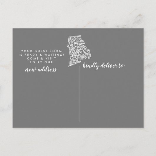 RHODE ISLAND State Moving Announcement Post Card Aankondigingskaart (Achterkant)