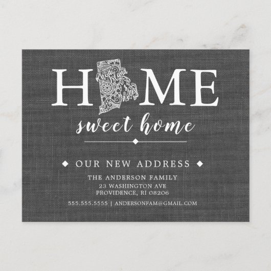 RHODE ISLAND State Moving Announcement Post Card Aankondigingskaart (Voorkant)