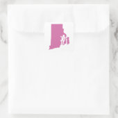Rhode Island State Outline Vierkante Sticker (Tas)