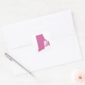 Rhode Island State Outline Vierkante Sticker (Envelop)