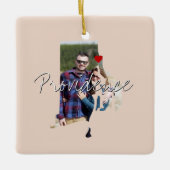 Rhode Island State Photo insert and town name Keramisch Ornament (Voorkant)