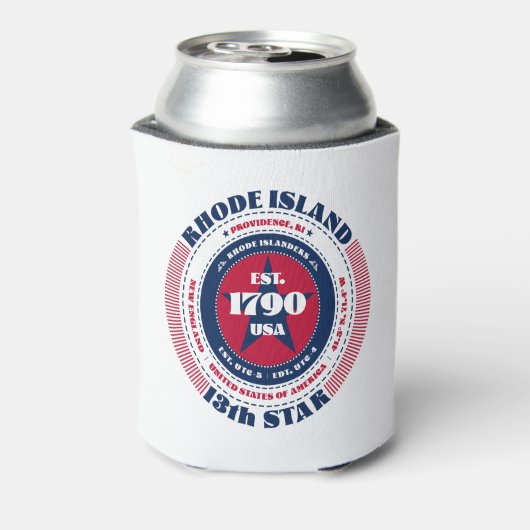 Rhode Island State Pride Monogram Cooler (Blikje Achterkant)