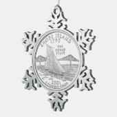 Rhode Island State Quarter Tin Sneeuwvlok Ornament (Rechts)