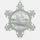 Rhode Island State Quarter Tin Sneeuwvlok Ornament (Voorkant)