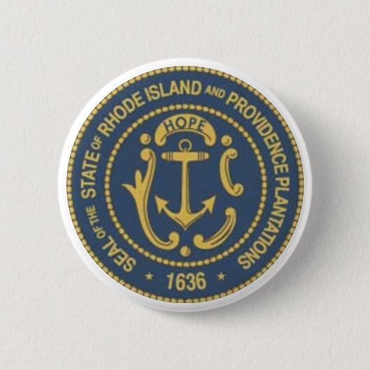 Rhode Island State Seal Ronde Button 5,7 Cm (Voorkant)