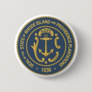 Rhode Island State Seal Ronde Button 5,7 Cm