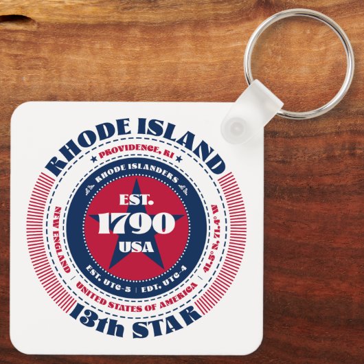 Rhode Island State Sleutelhanger (Achterkant)