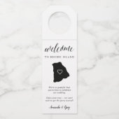 Rhode Island State Wedding Welkom Flessenhanger (Voorkant)