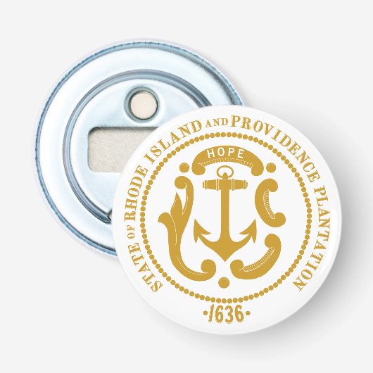 Rhode Island-teken Button Flesopener (Voorkant)