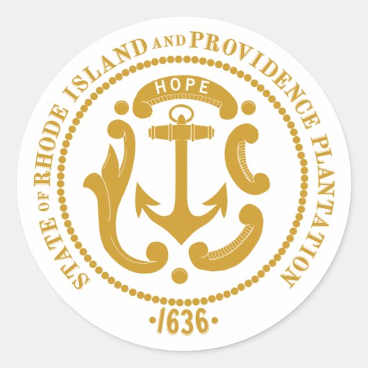 Rhode Island-teken Ronde Sticker (Voorkant)