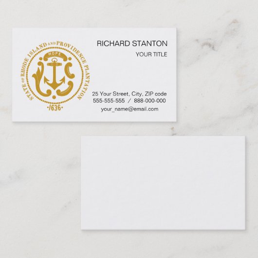 Rhode Island-teken Visitekaartje (Voorkant / Achterkant)