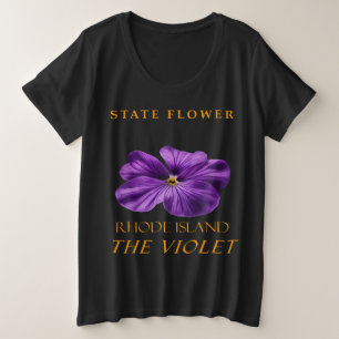 Rhode Island Territorium Bloem De Violet Grote Maat T-shirt