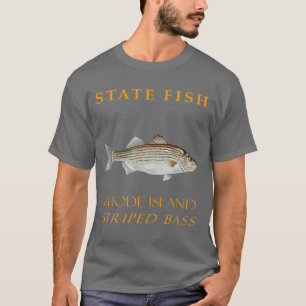 Rhode Island-territorium vist de gestreepte zeebaa T-shirt