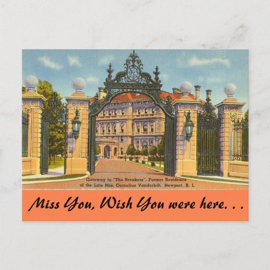 Rhode Island, The Breakers, Newport Briefkaart (Voorkant)
