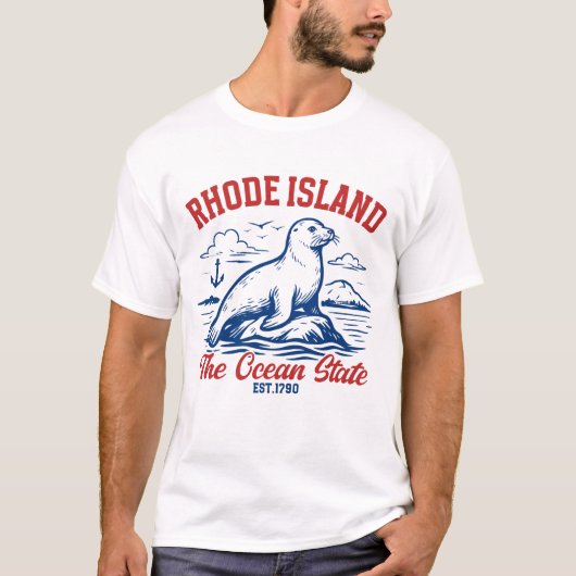 Rhode Island the Ocean State T-shirt (Voorkant)
