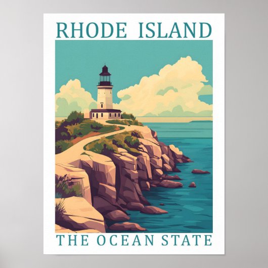 Rhode Island the Ocean State USA Travel Place Poster (Voorkant)