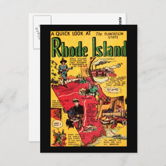 Rhode Island The Plantation State Briefkaart (Voorkant / Achterkant)