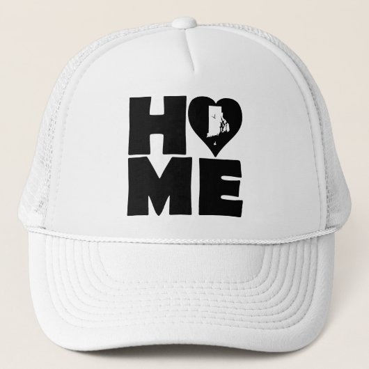Rhode Island Thuis Hart Staat Bal Cap Trucker Hoed Pet (Voorkant)