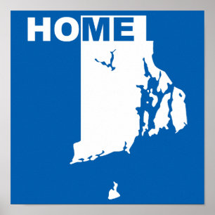 Rhode Island Thuis weg van de State Poster Sign
