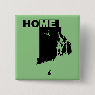 Rhode Island Thuis Weg Van Staat Knop Speld Vierkante Button 5,1 Cm