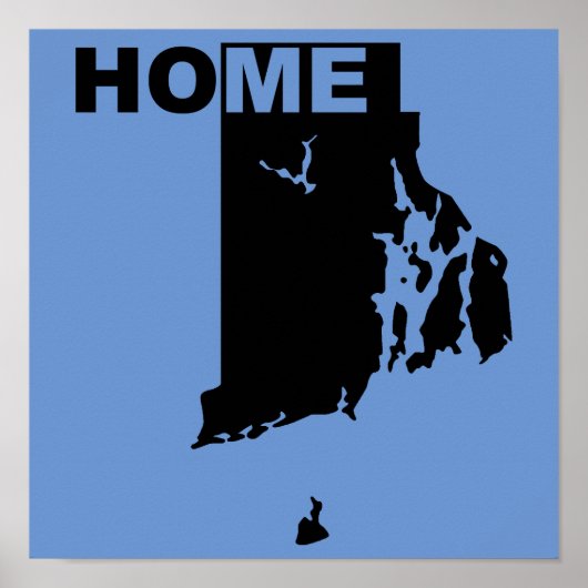 Rhode Island Thuis Weg Van Staat Poster Bord (Voorkant)