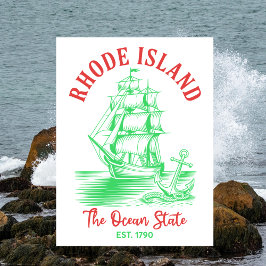 Rhode Island Travel Nautical Ocean State Est. 1790 Briefkaart