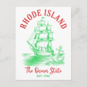 Rhode Island Travel Nautical Ocean State Est. 1790 Briefkaart (Voorkant)