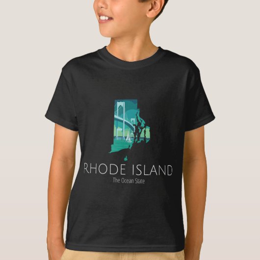 Rhode Island Trots State Motto De oceaanstaat T-shirt (Voorkant)
