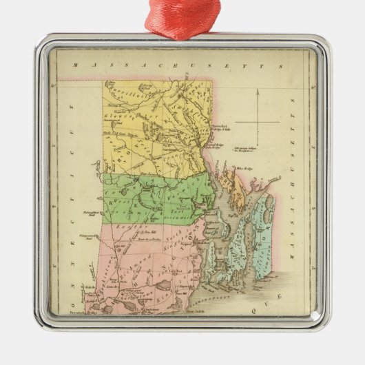 Rhode Island US Metalen Ornament (Voorkant)