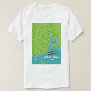 Rhode Island USA kaart T-shirt