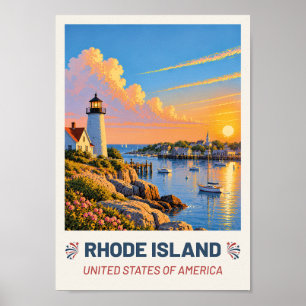Rhode Island USA – Oude Reisposter Poster