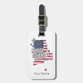 Rhode Island Verenigde Staten Retro State Kaart  Bagagelabel (Voorkant verticaal)