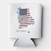 Rhode Island Verenigde Staten Retro State Kaart  Blikjeskoeler (Voorkant)