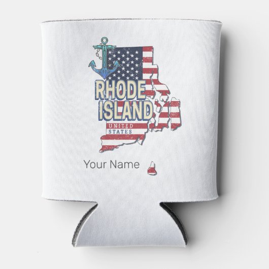 Rhode Island Verenigde Staten Retro State Kaart Blikjeskoeler (Voorkant)