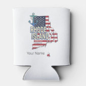 Rhode Island Verenigde Staten Retro State Kaart  Blikjeskoeler (Achterkant)