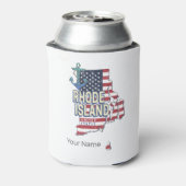 Rhode Island Verenigde Staten Retro State Kaart  Blikjeskoeler (Blikje Achterkant)