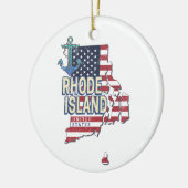 Rhode Island Verenigde Staten Retro State Kaart  Keramisch Ornament (Links)