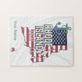 Rhode Island Verenigde Staten Retro State Kaart  Legpuzzel (Horizontaal)
