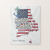 Rhode Island Verenigde Staten Retro State Kaart Legpuzzel (Verticaal)