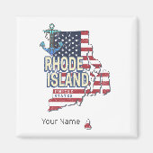 Rhode Island Verenigde Staten Retro State Kaart  Magneet (Voorkant)