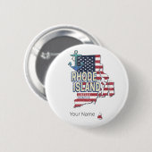 Rhode Island Verenigde Staten Retro State Kaart Ronde Button 5,7 Cm (Voorkant /achterkant)