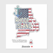 Rhode Island Verenigde Staten Retro State Kaart Sticker (Vel)