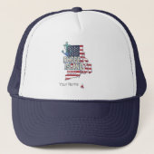 Rhode Island Verenigde Staten Retro State Kaart  Trucker Pet (Voorkant)