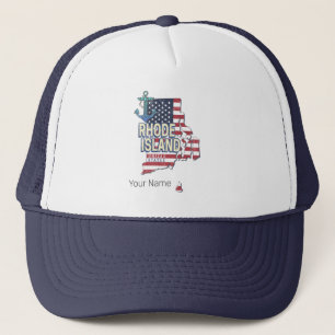 Rhode Island Verenigde Staten Retro State Kaart  Trucker Pet